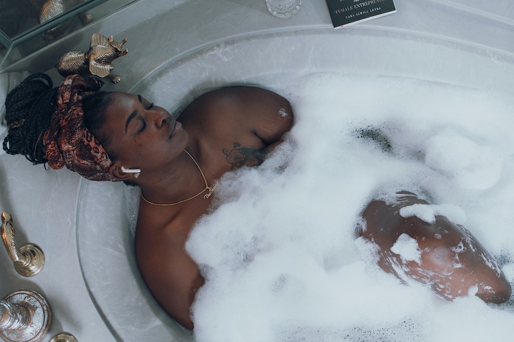 black-woman-in-bubble-bath-self-care-self-love-love-yourself