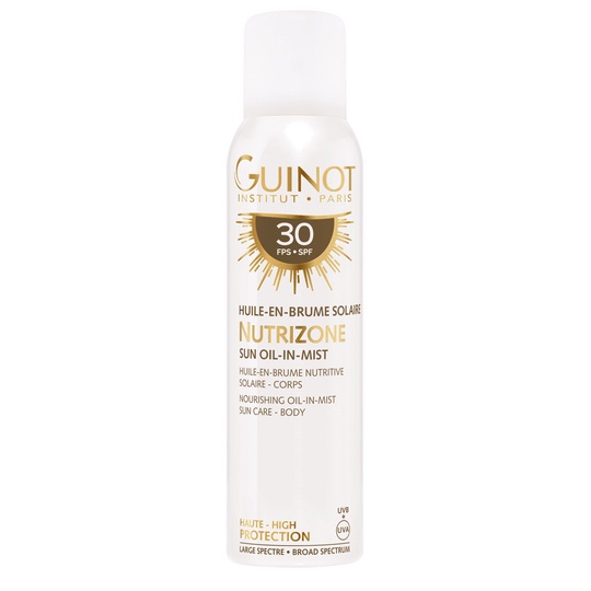 Guinot Nutrizone SPF 30 Sun Oil-in-Mist – lightweight, nourishing body sunscreen spray offering high broad-spectrum sun protection 