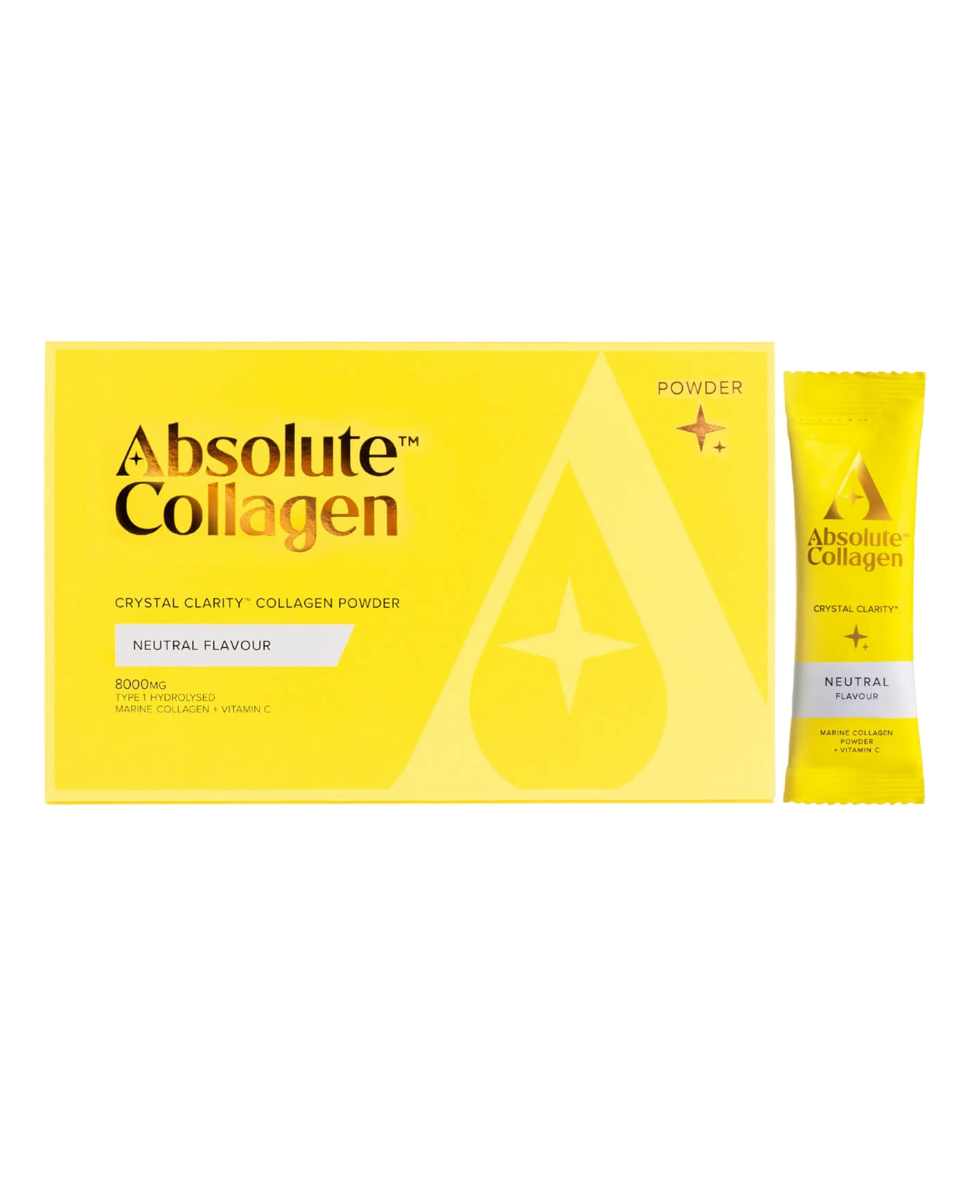 Absolute Collagen Crystal Clarity Collagen Powder Sachets With Vitamin C